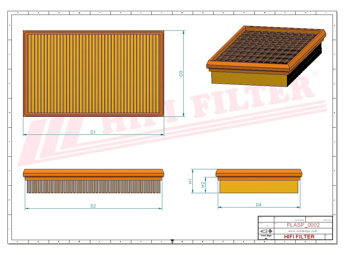 Rysunek techniczny Hifi Filter ASP000204AA011