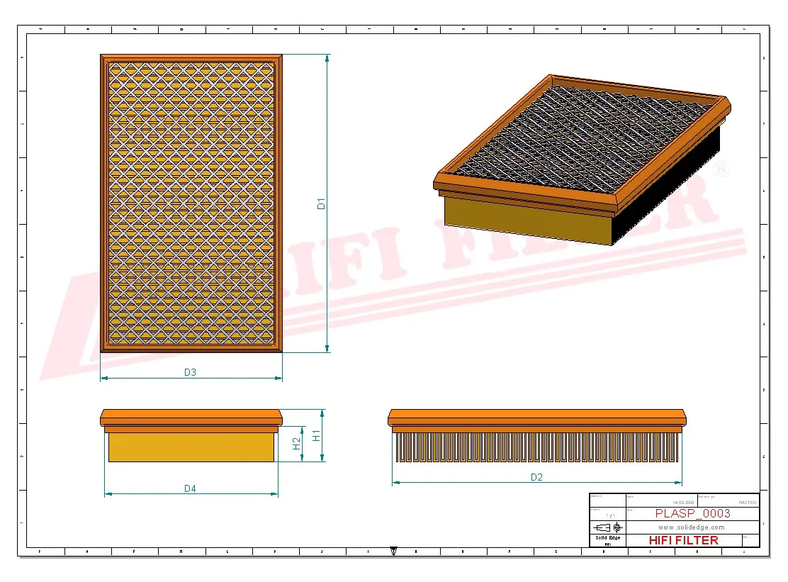 Rysunek techniczny Hifi Filter ASP000301AA001