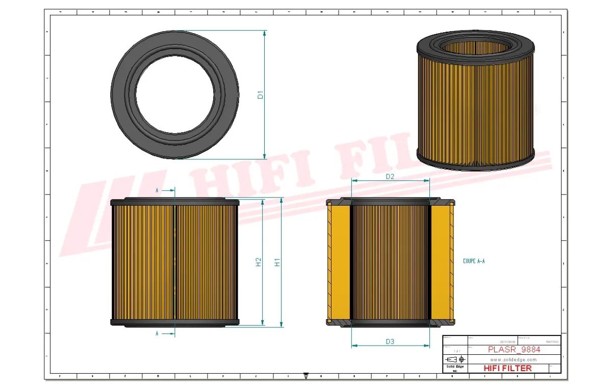 Rysunek techniczny Hifi Filter ASR988404AF008