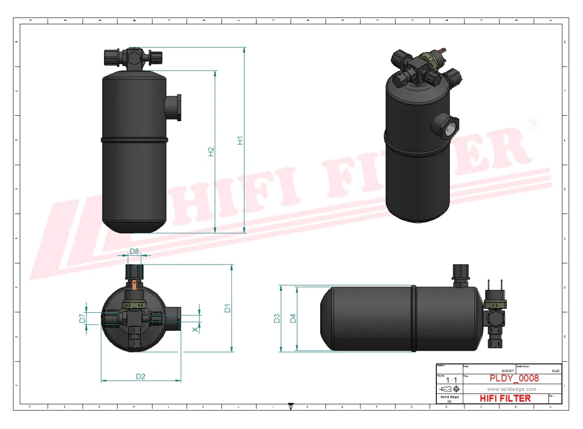 Rysunek techniczny Hifi Filter DYH50015