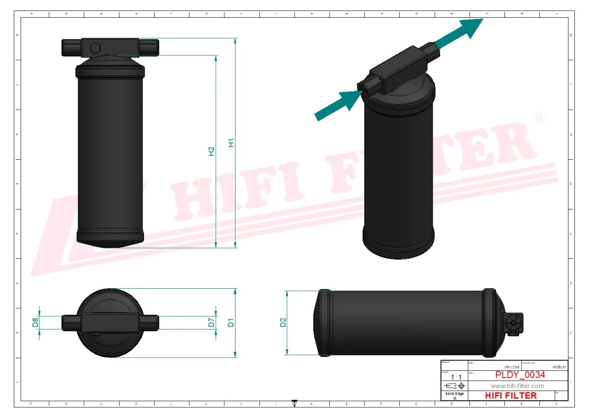 Rysunek techniczny Hifi Filter DYH60002
