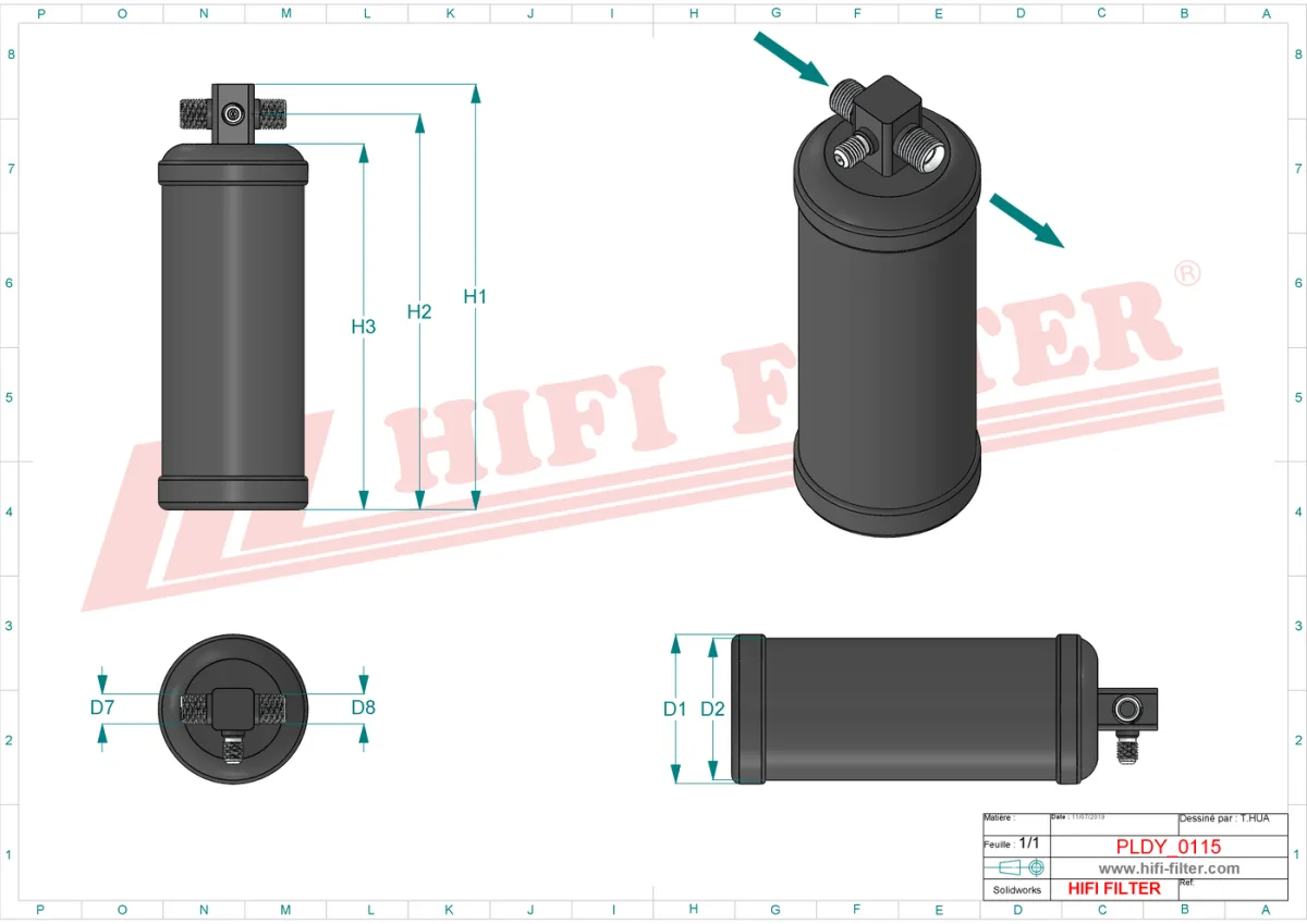 Rysunek techniczny Hifi Filter DYH60008