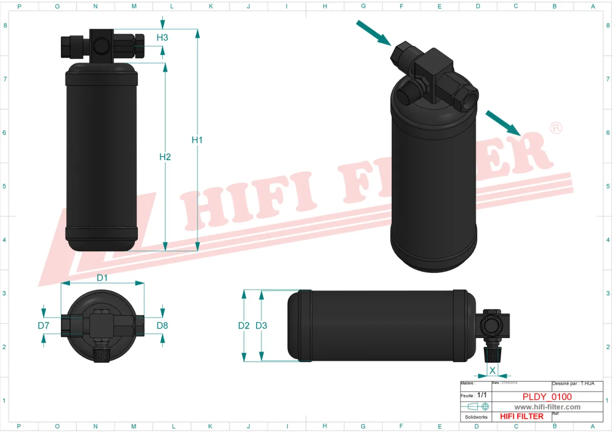 Rysunek techniczny Hifi Filter DYH70015