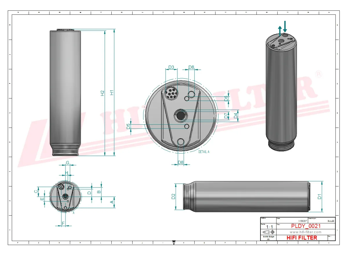 Rysunek techniczny Hifi Filter DYH90010