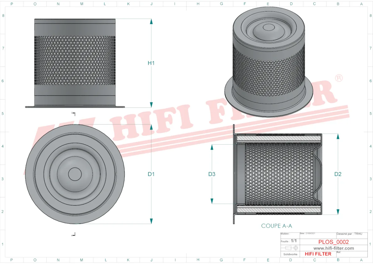 Rysunek techniczny Hifi Filter OS5049