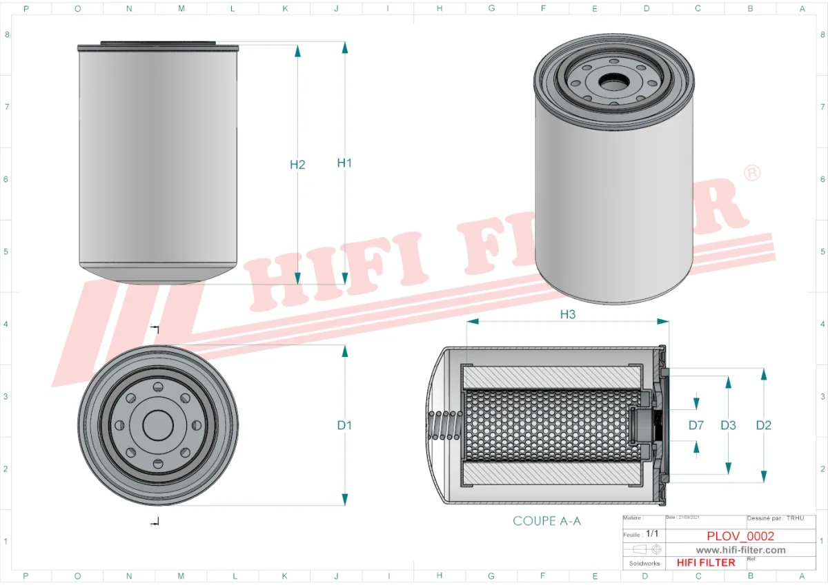 Rysunek techniczny Hifi Filter OV6021