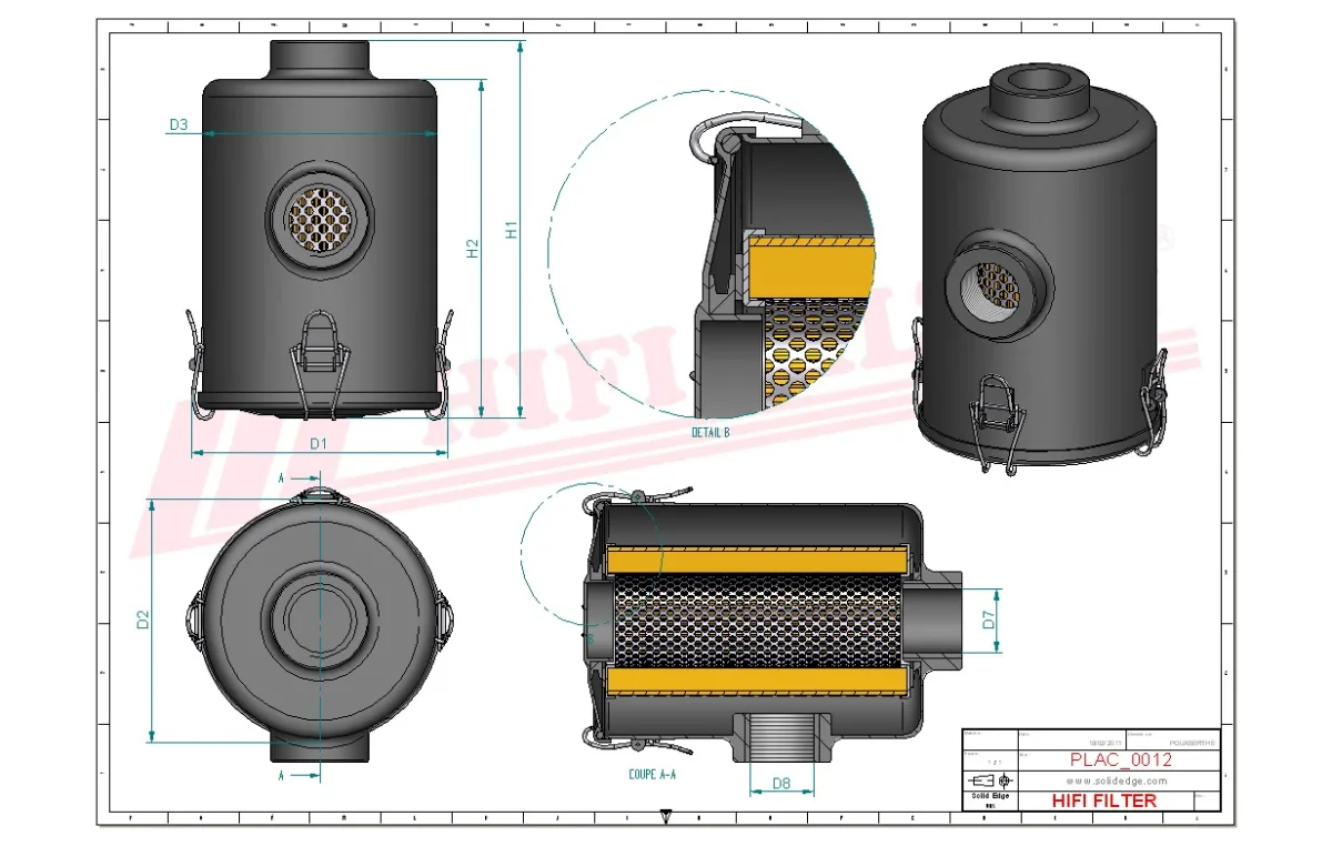 Rysunek techniczny Hifi Filter PV534-01