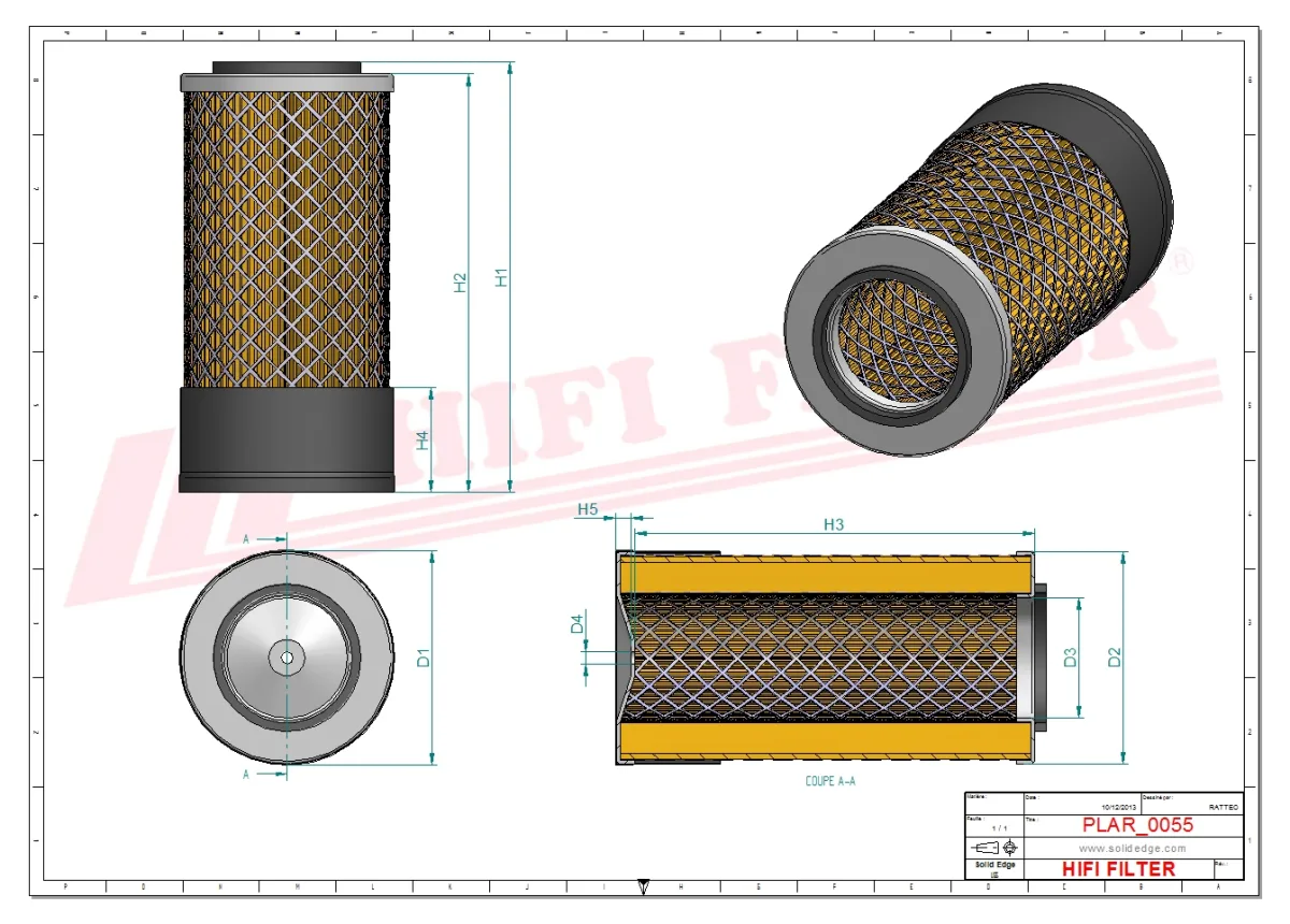 Rysunek techniczny Hifi Filter SA10829