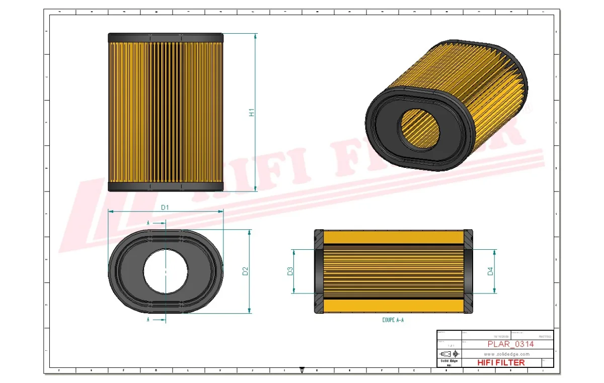 Rysunek techniczny Hifi Filter SA12009