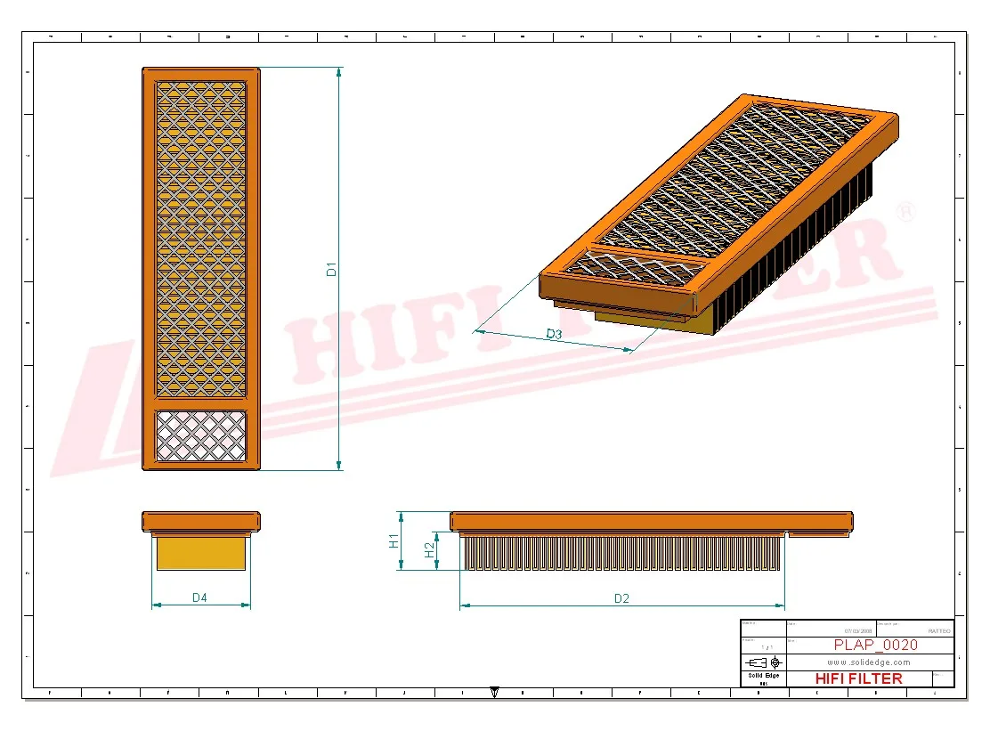 Rysunek techniczny Hifi Filter SA12334