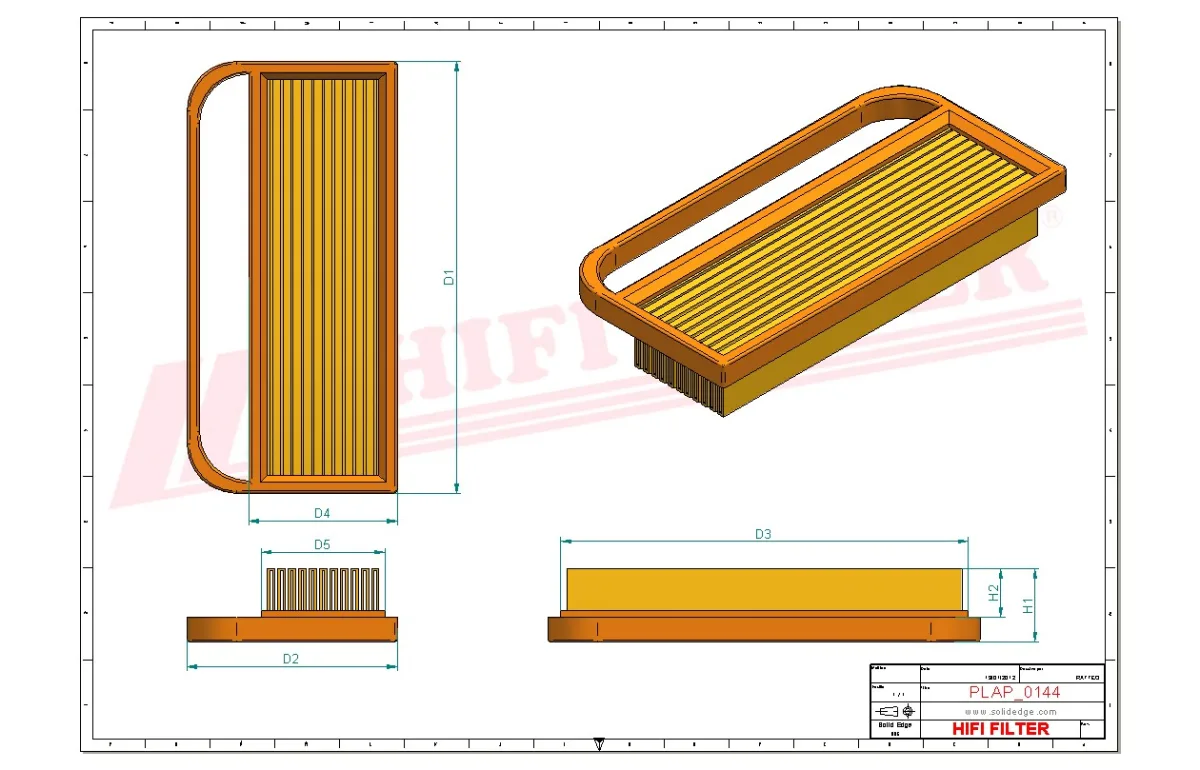 Rysunek techniczny Hifi Filter SA12371