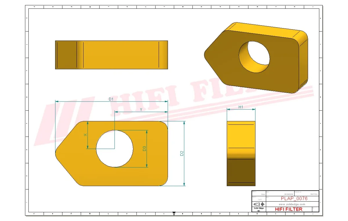 Rysunek techniczny Hifi Filter SA12390