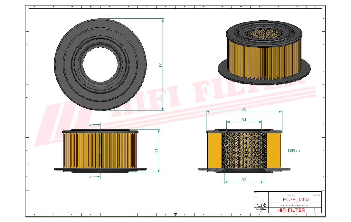 Rysunek techniczny Hifi Filter SA12573