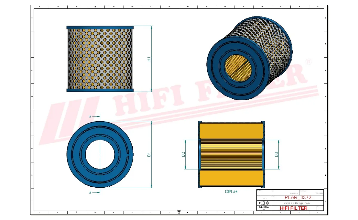Rysunek techniczny Hifi Filter SA12575