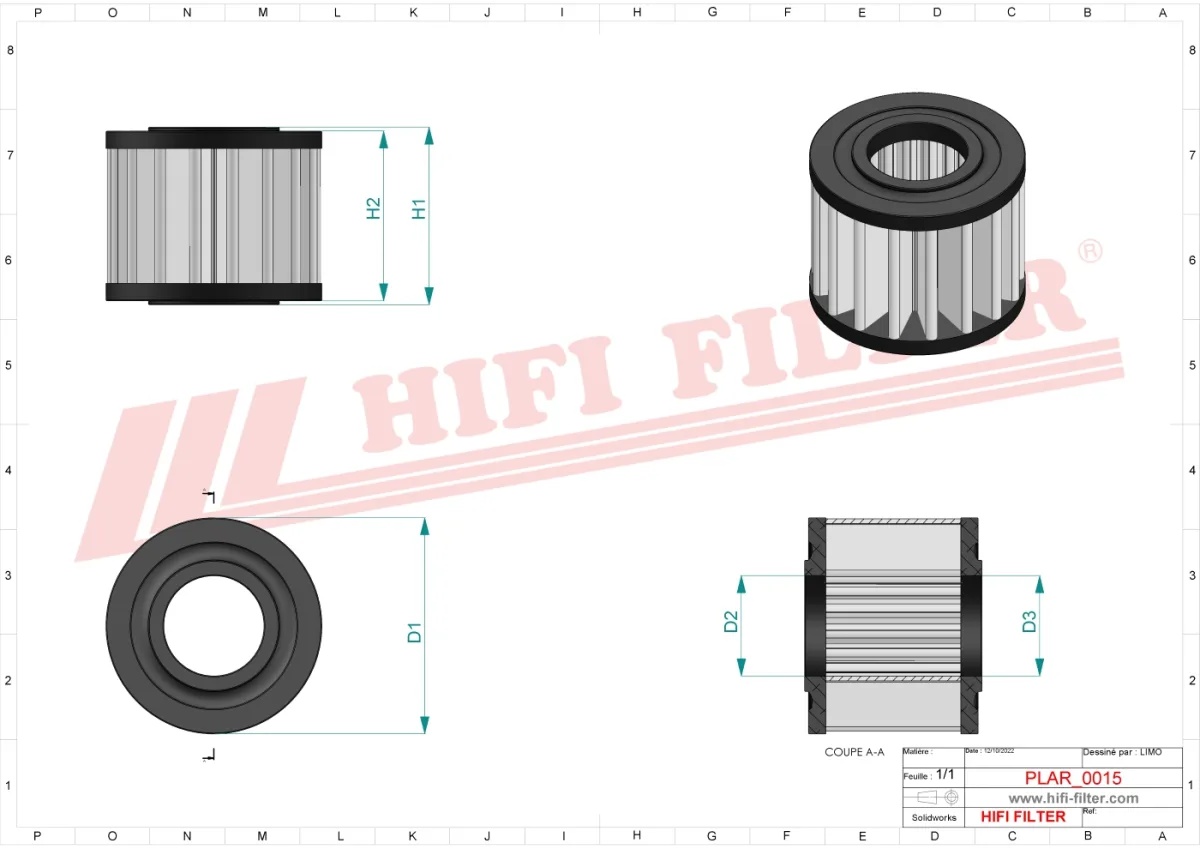 Rysunek techniczny Hifi Filter SA12641