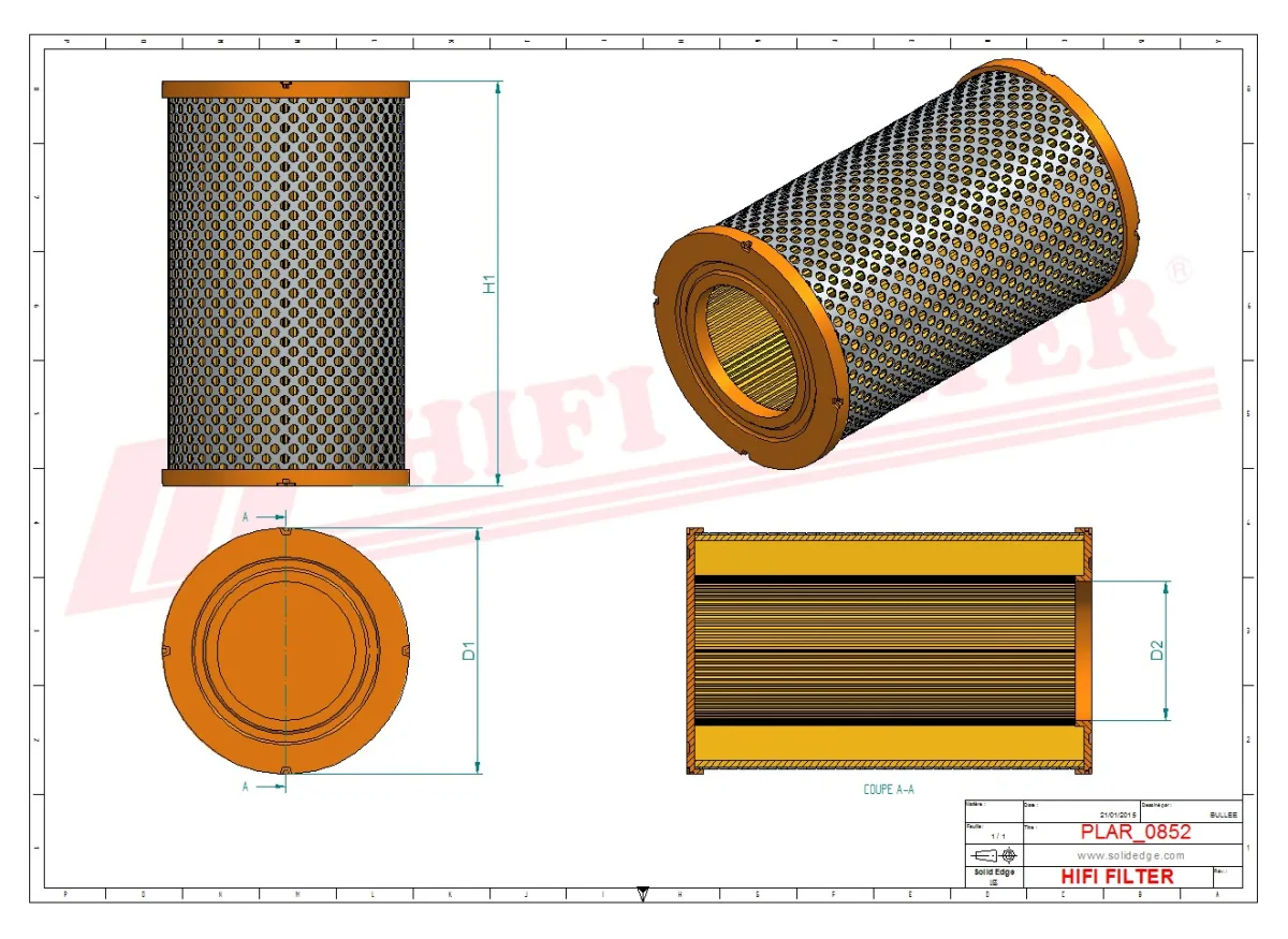 Rysunek techniczny Hifi Filter SA12753