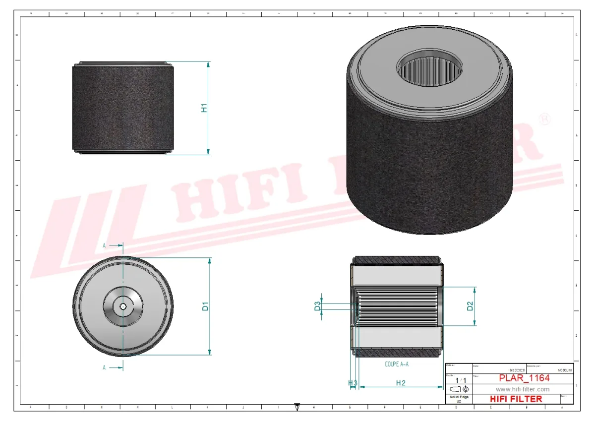 Rysunek techniczny Hifi Filter SA12949