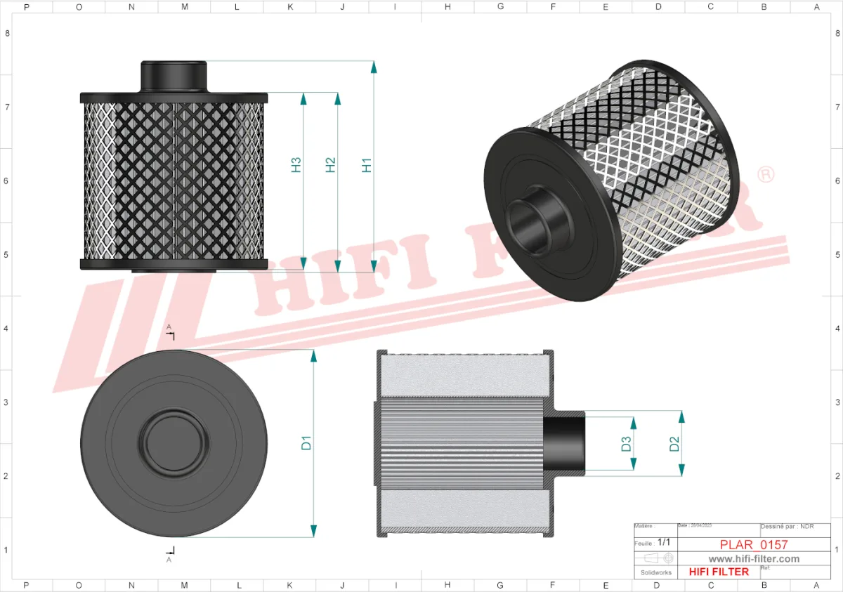 Rysunek techniczny Hifi Filter SA13115