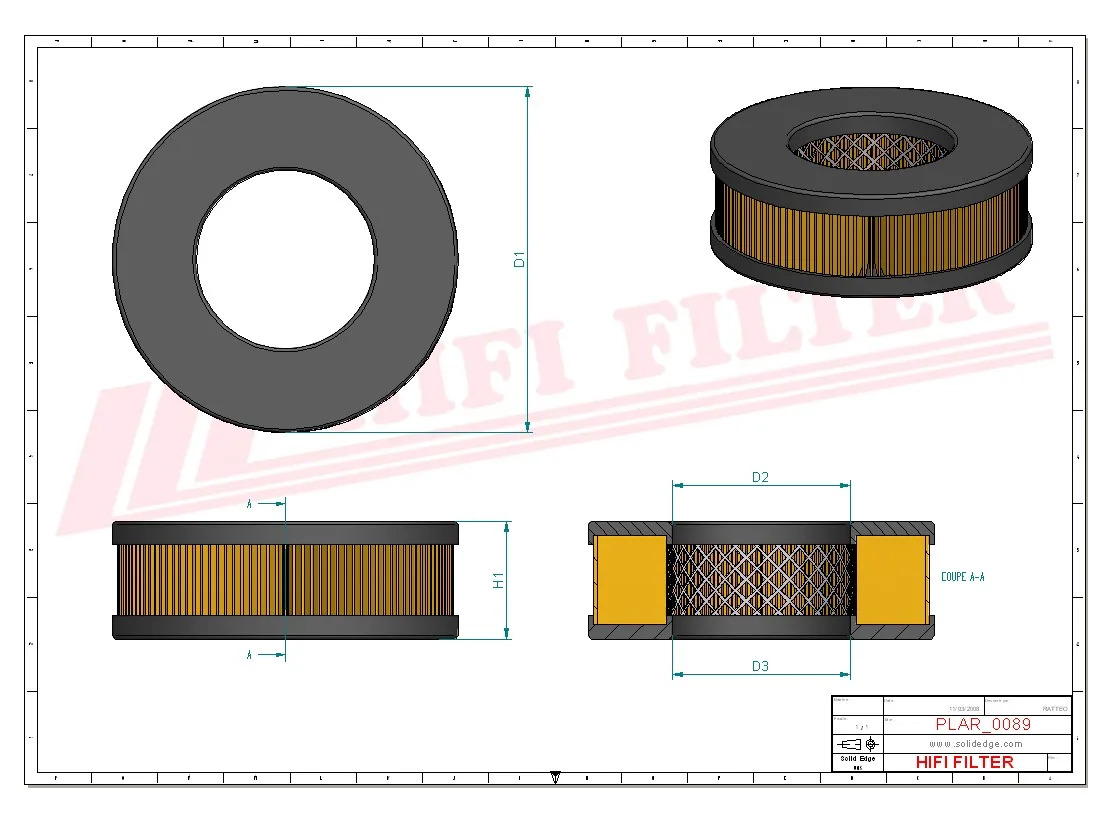 Rysunek techniczny Hifi Filter SA1358