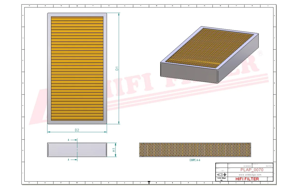 Rysunek techniczny Hifi Filter SA13999