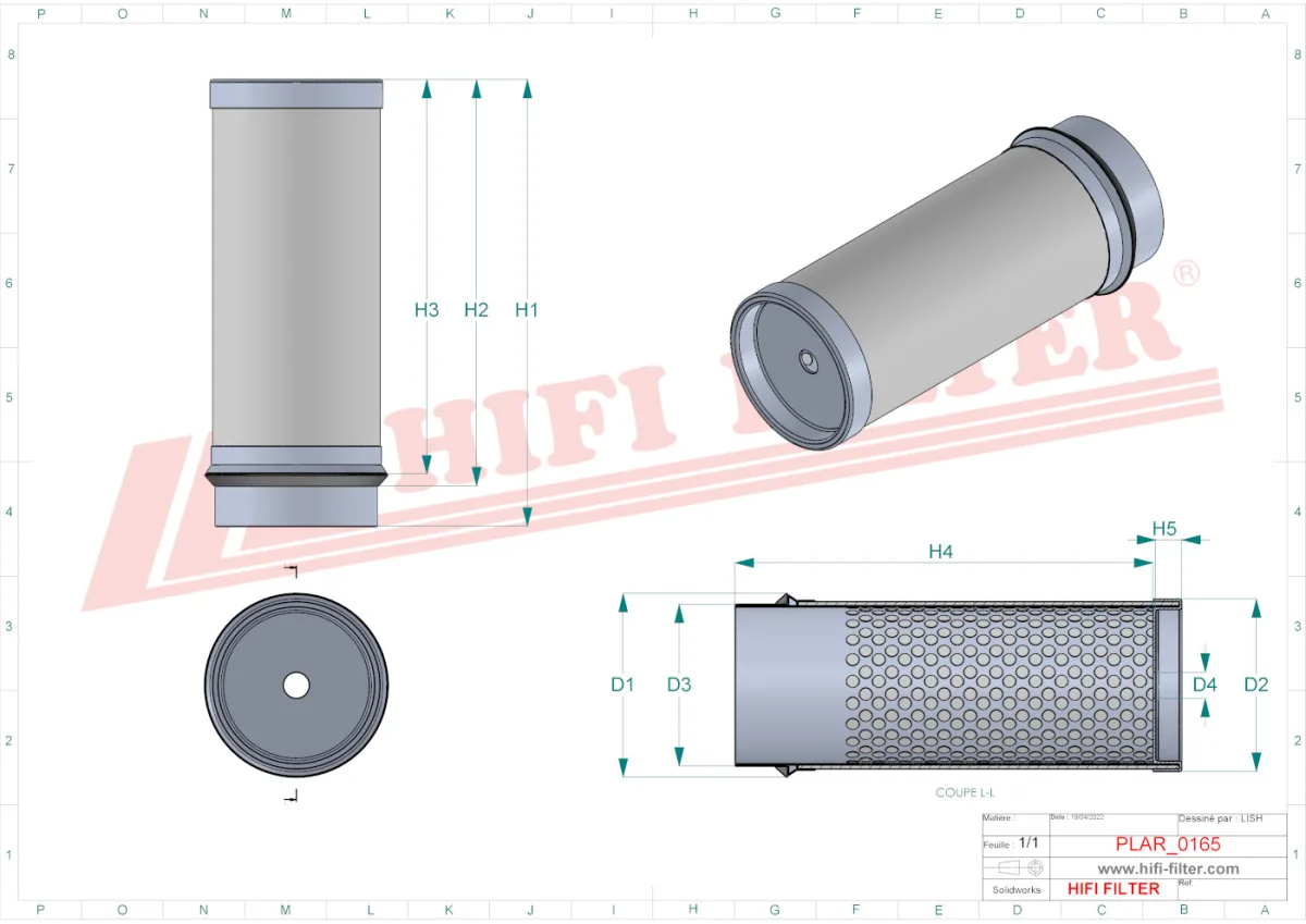 Rysunek techniczny Hifi Filter SA14472