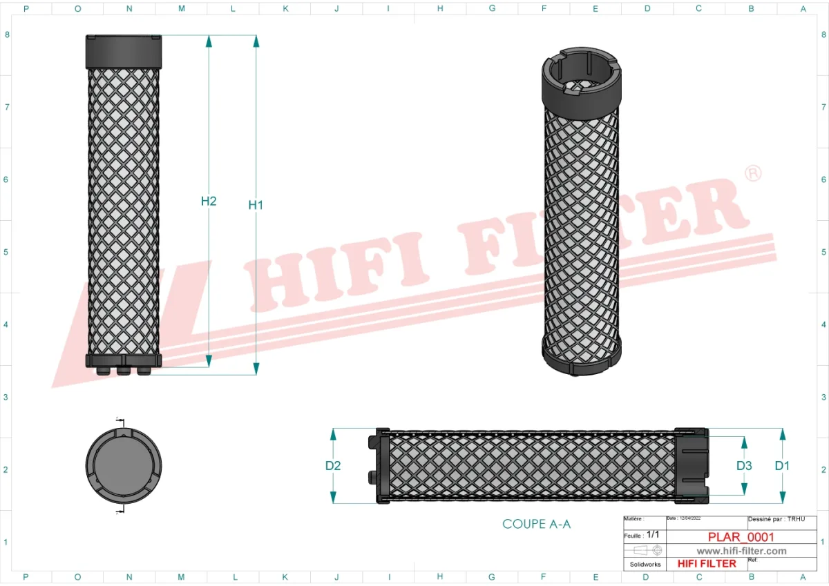 Rysunek techniczny Hifi Filter SA160064