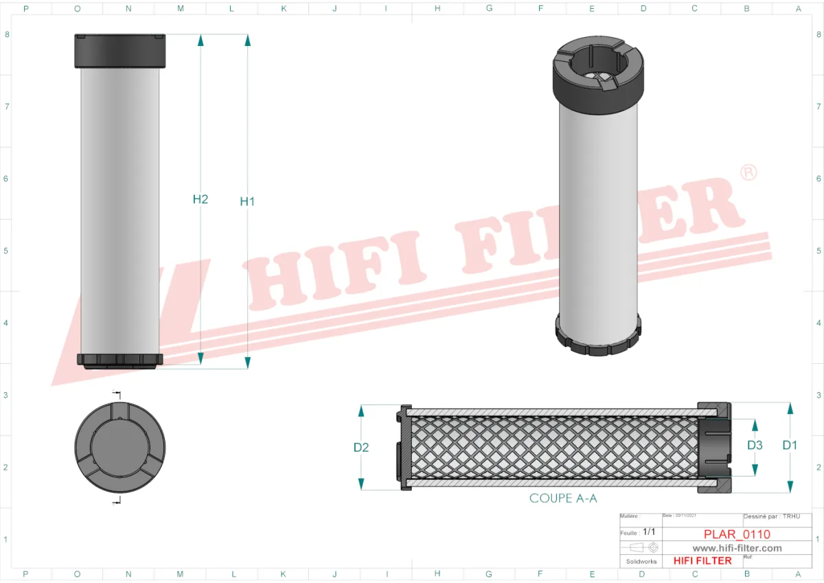 Rysunek techniczny Hifi Filter SA16076