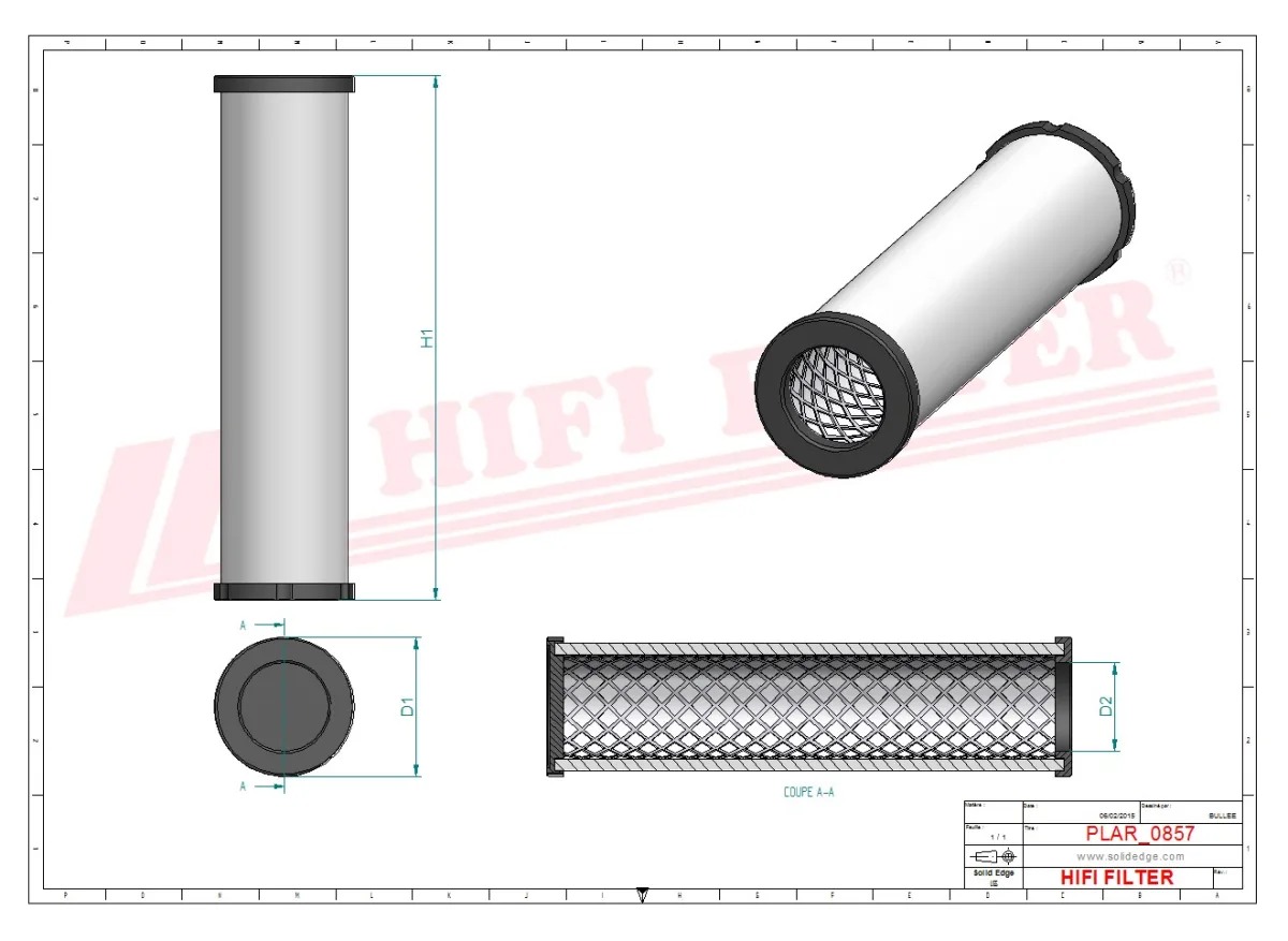Rysunek techniczny Hifi Filter SA16233