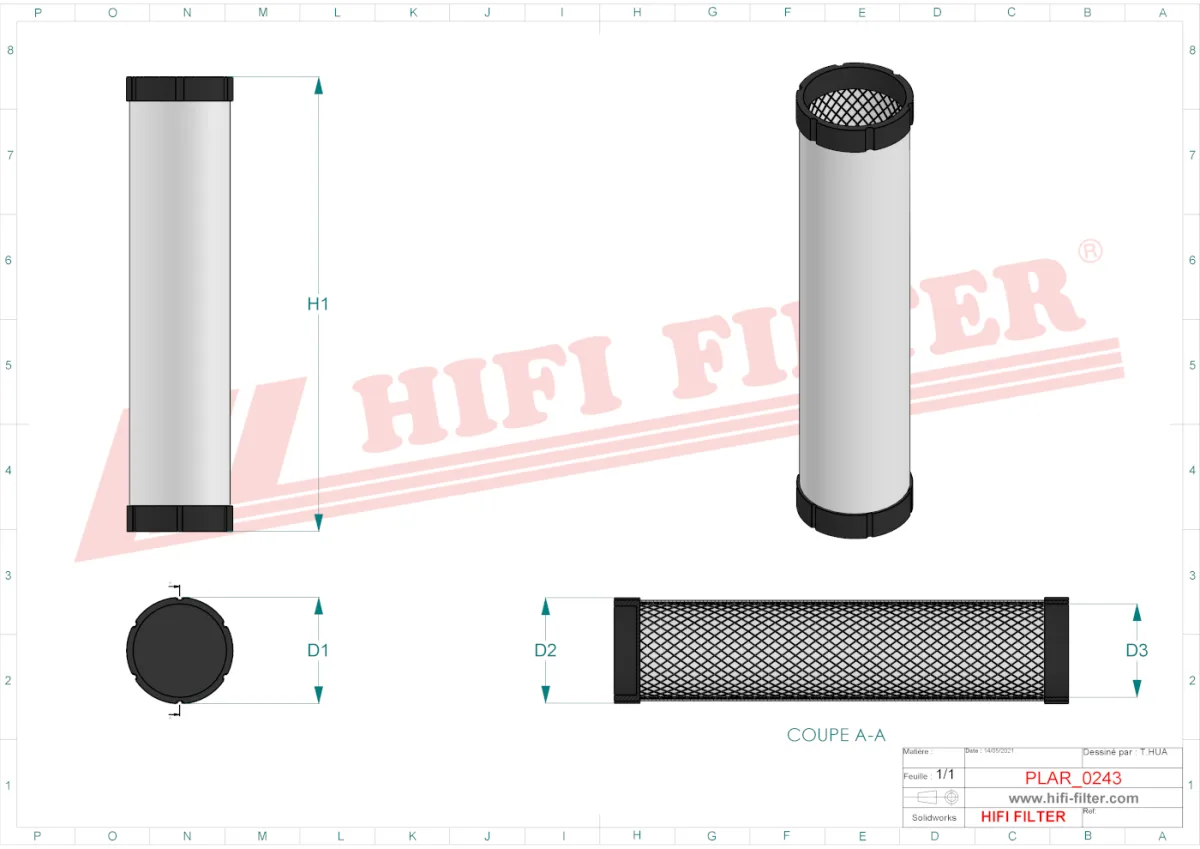 Rysunek techniczny Hifi Filter SA16235