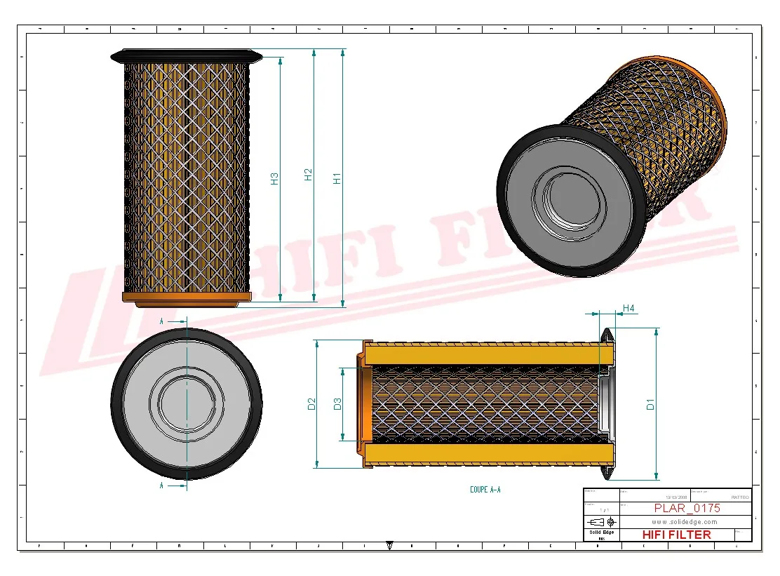 Rysunek techniczny Hifi Filter SA16257