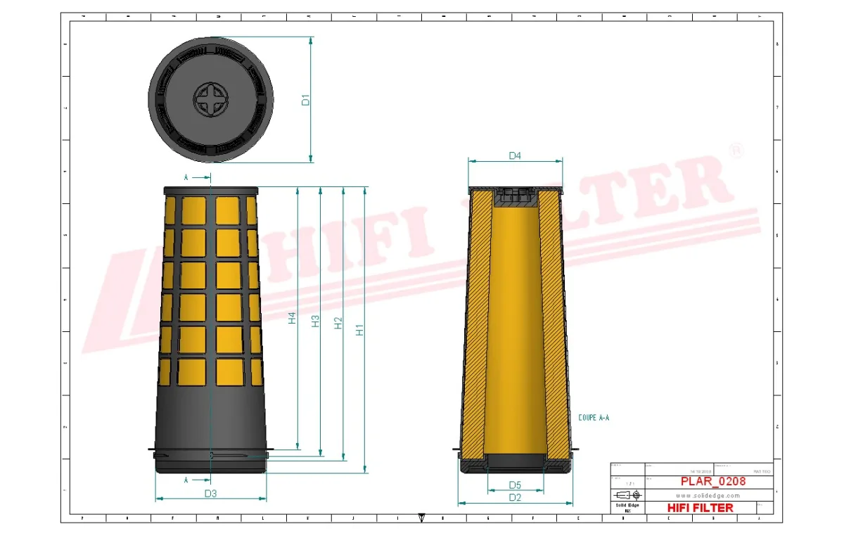 Rysunek techniczny Hifi Filter SA16533