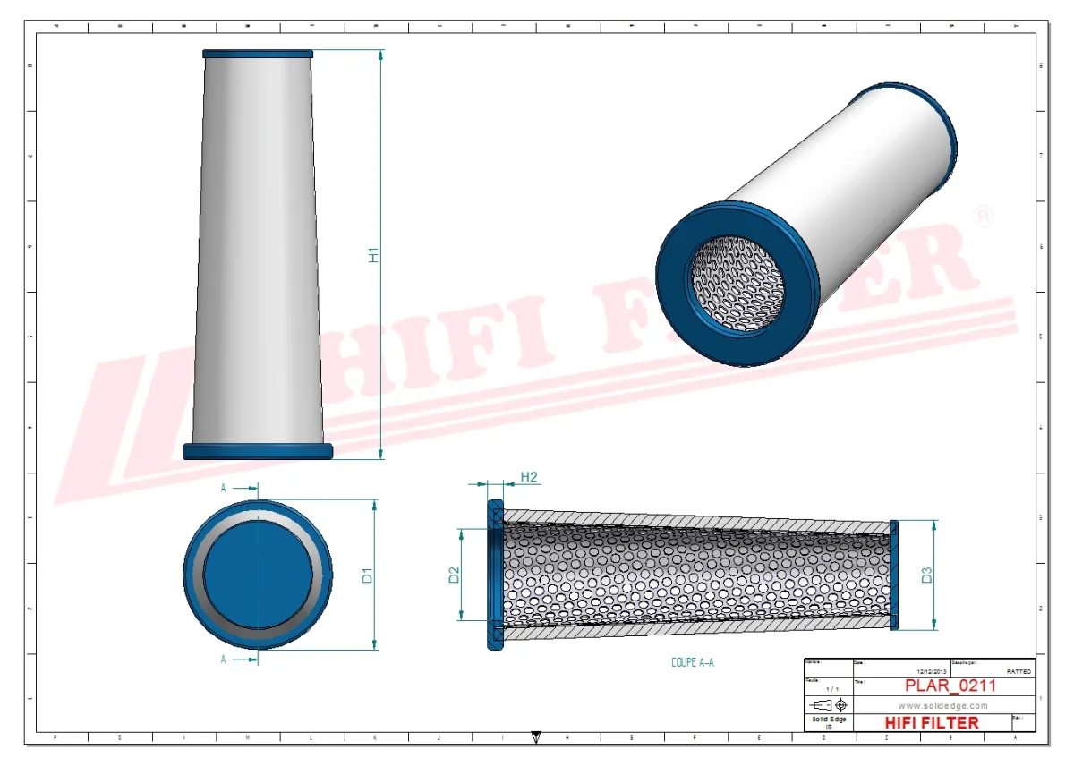 Rysunek techniczny Hifi Filter SA16568
