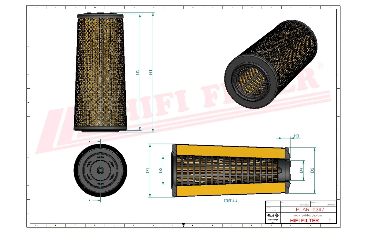 Rysunek techniczny Hifi Filter SA16571