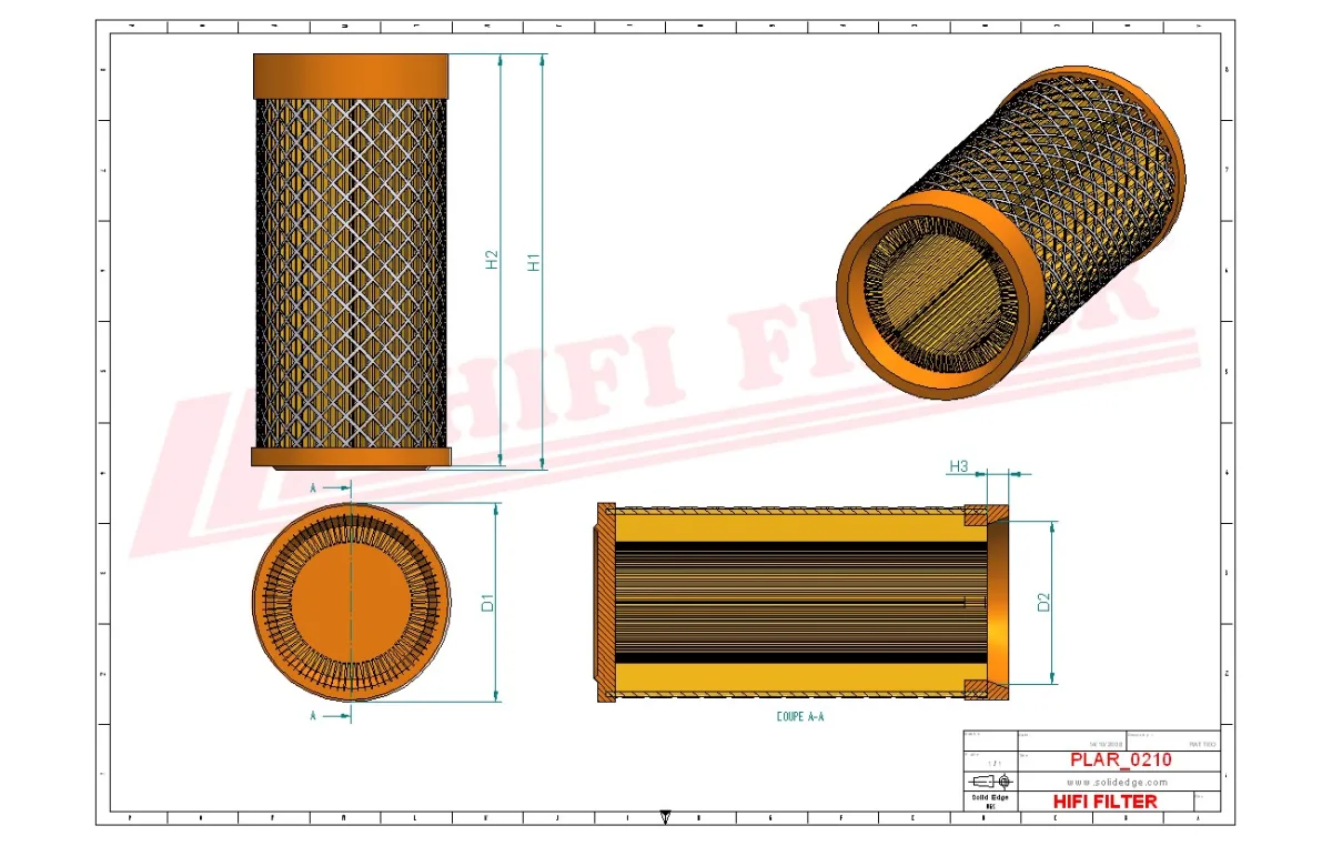Rysunek techniczny Hifi Filter SA16600