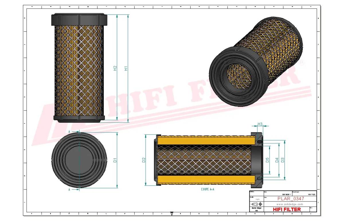 Rysunek techniczny Hifi Filter SA16613