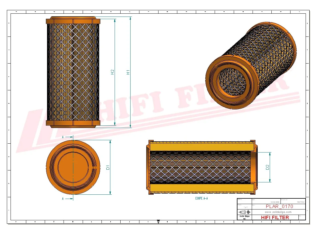 Rysunek techniczny Hifi Filter SA16666