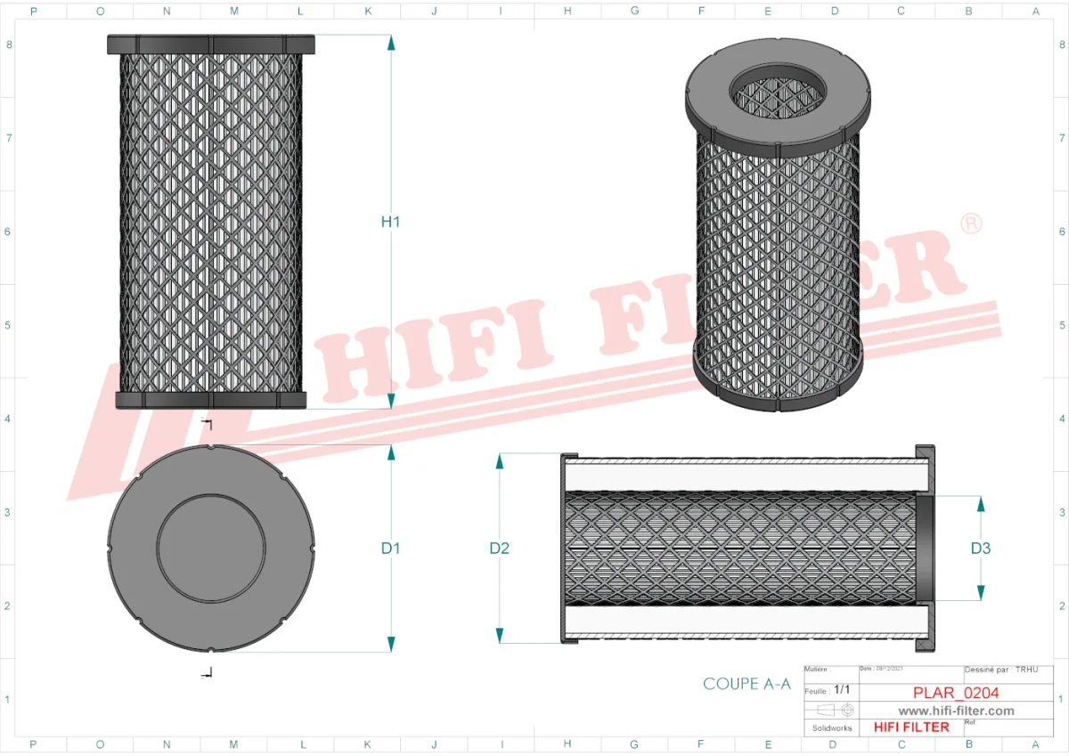 Rysunek techniczny Hifi Filter SA16667
