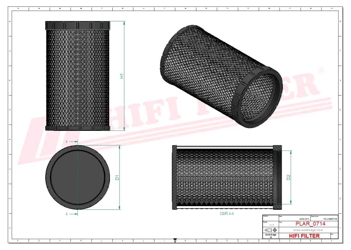 Rysunek techniczny Hifi Filter SA16717