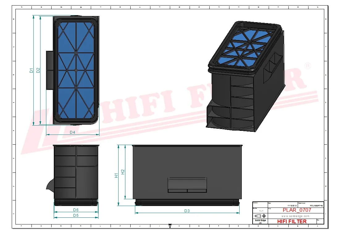 Rysunek techniczny Hifi Filter SA16772