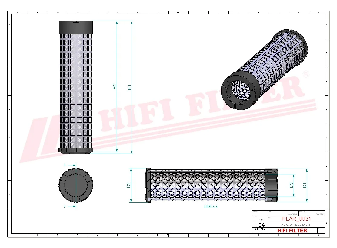 Rysunek techniczny Hifi Filter SA16829