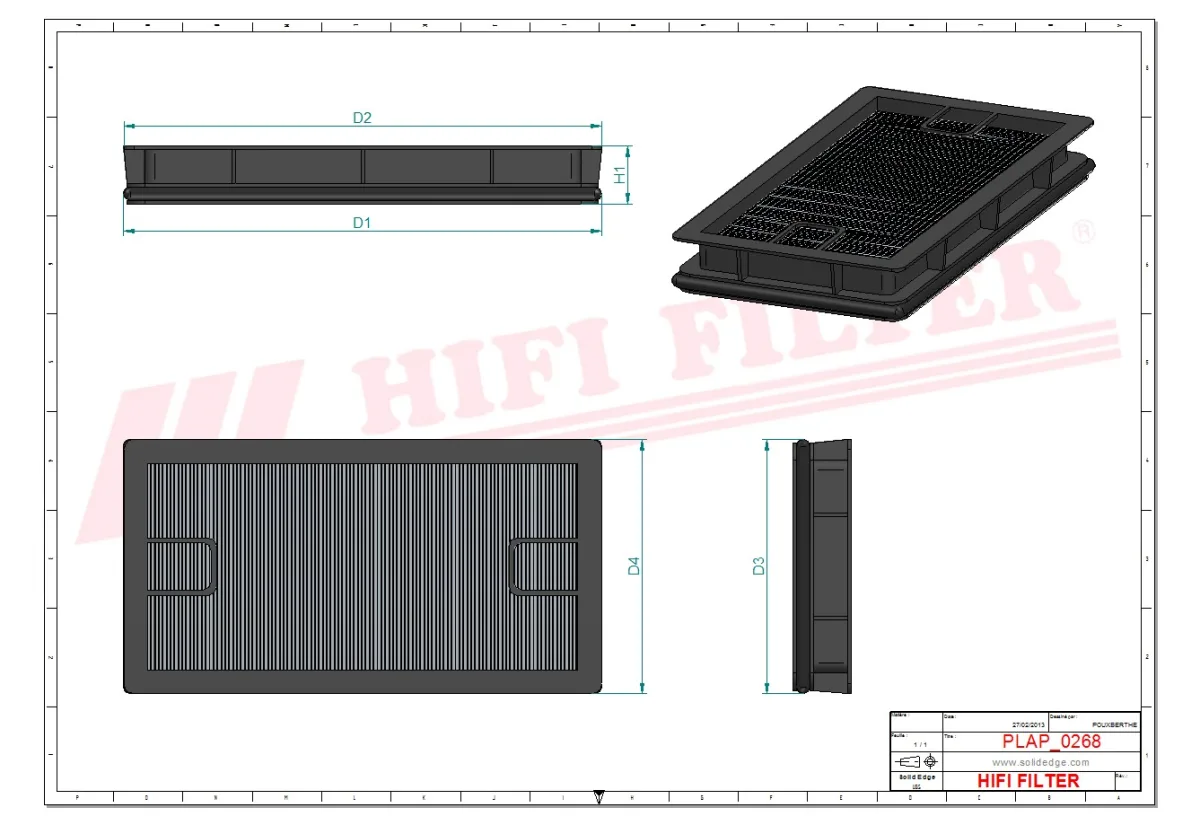Rysunek techniczny Hifi Filter SA16899