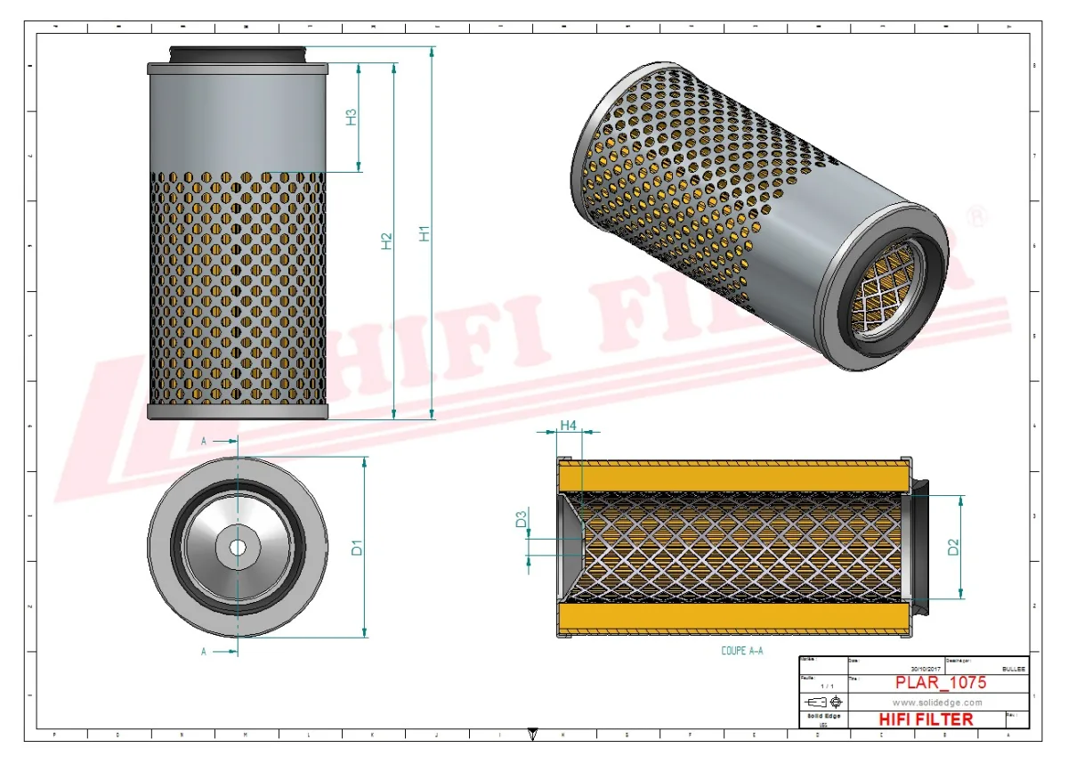 Rysunek techniczny Hifi Filter SA16967