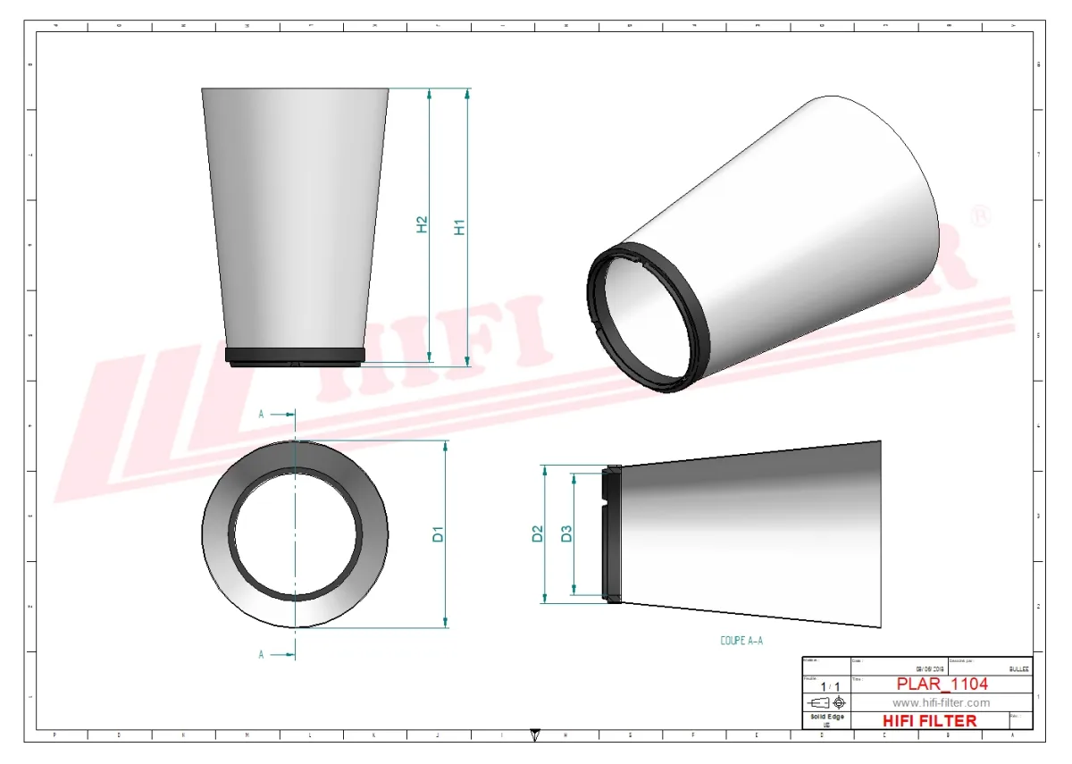 Rysunek techniczny Hifi Filter SA16989