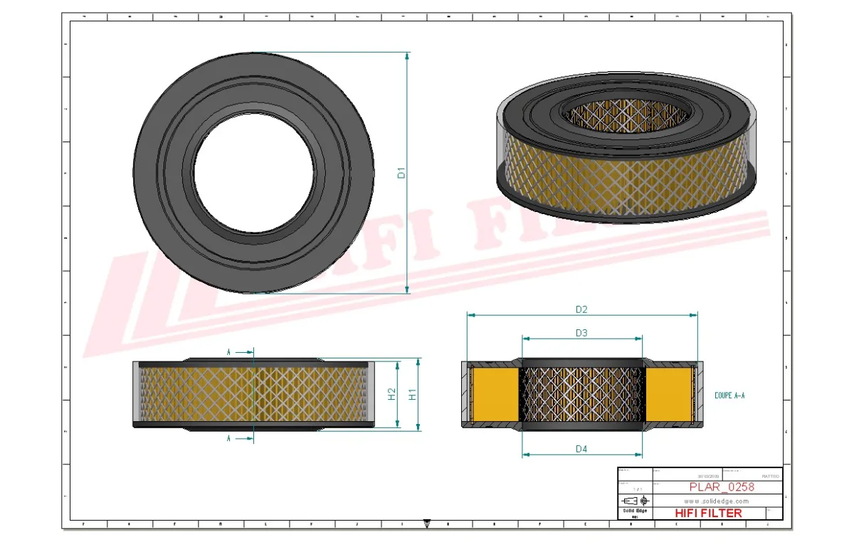 Rysunek techniczny Hifi Filter SA17017
