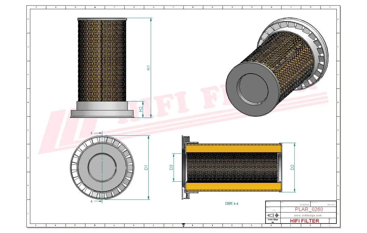 Rysunek techniczny Hifi Filter SA17111