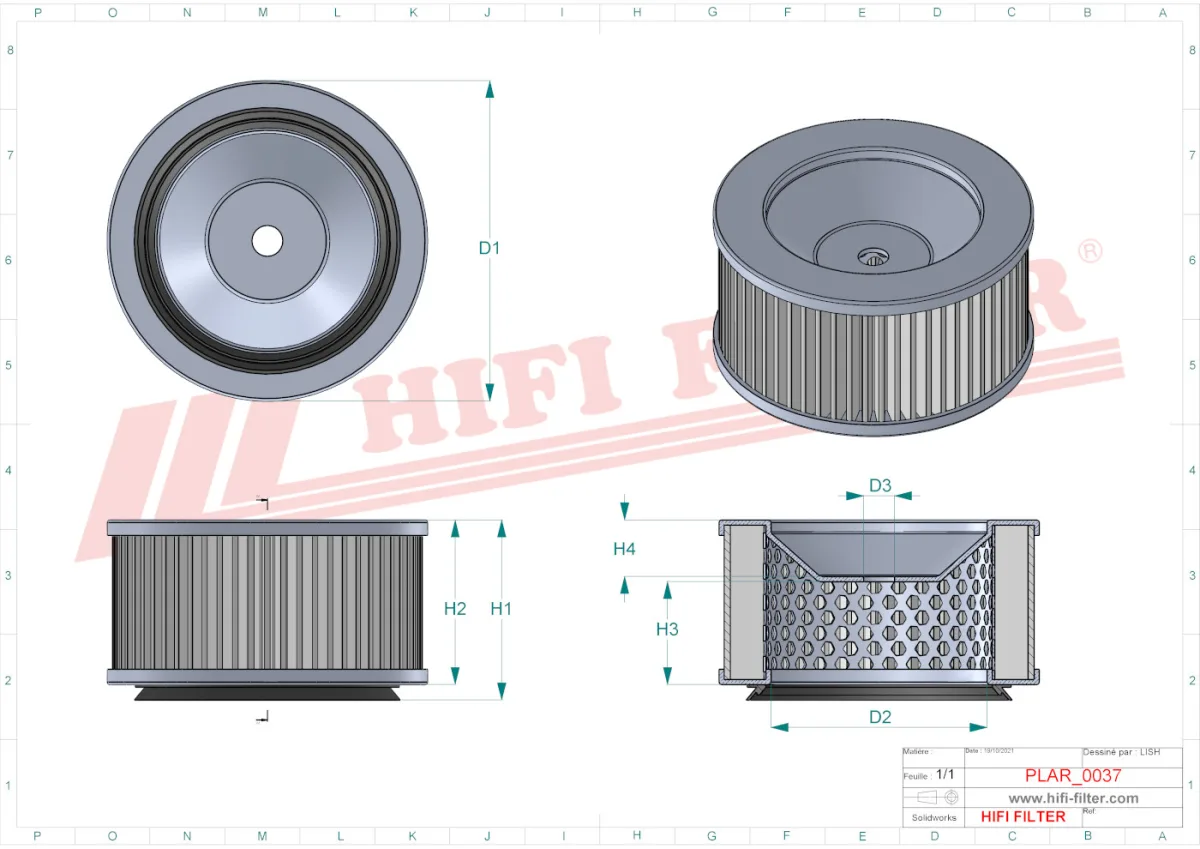 Rysunek techniczny Hifi Filter SA17128