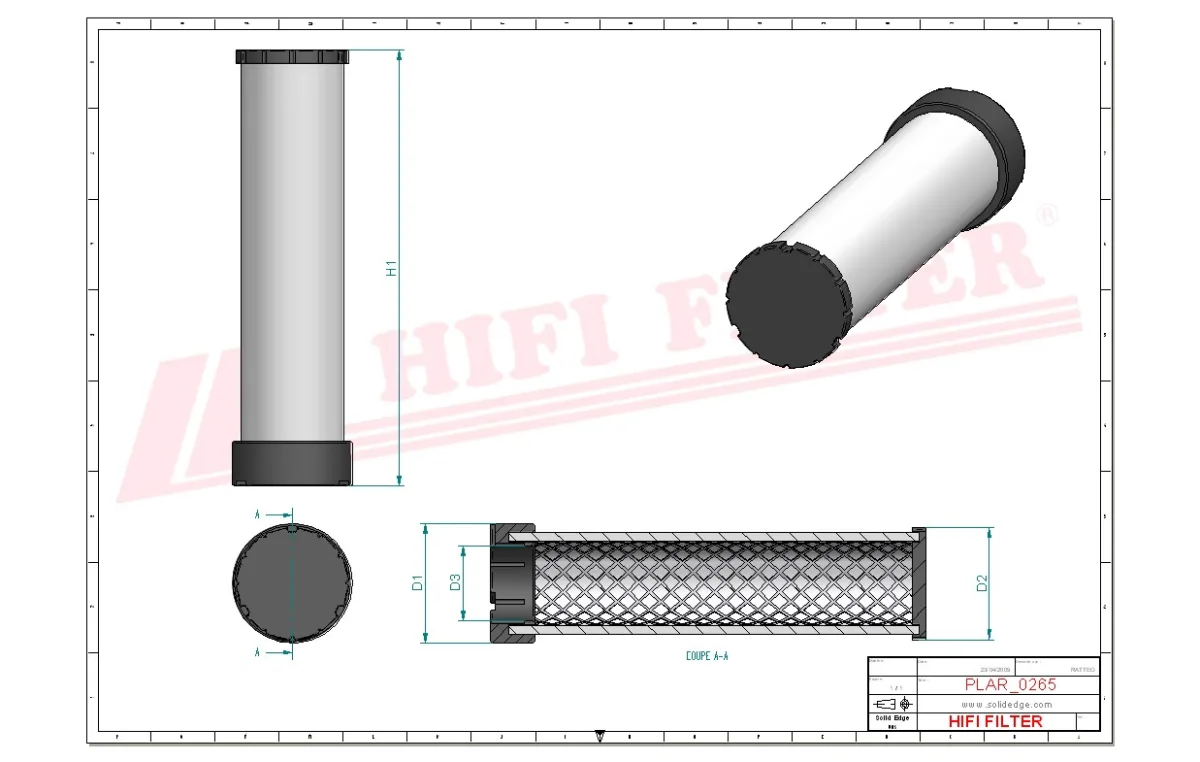 Rysunek techniczny Hifi Filter SA17260