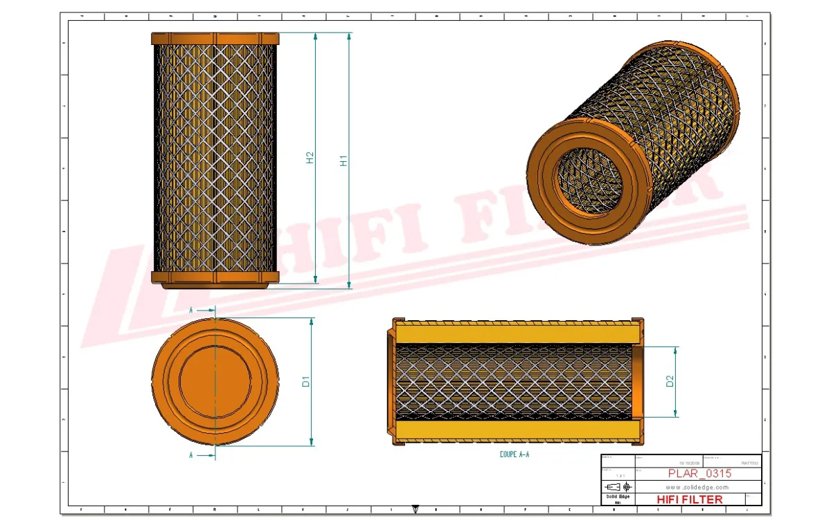 Rysunek techniczny Hifi Filter SA17381