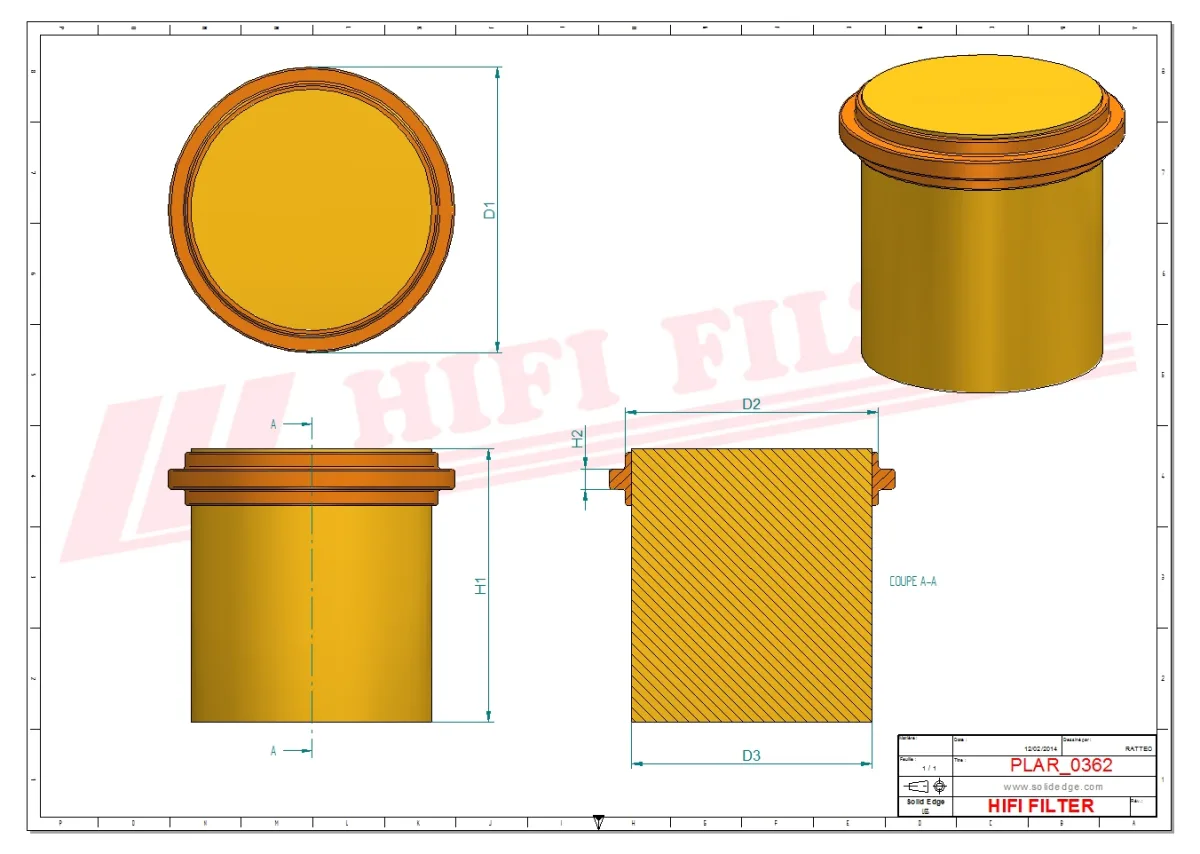 Rysunek techniczny Hifi Filter SA17385