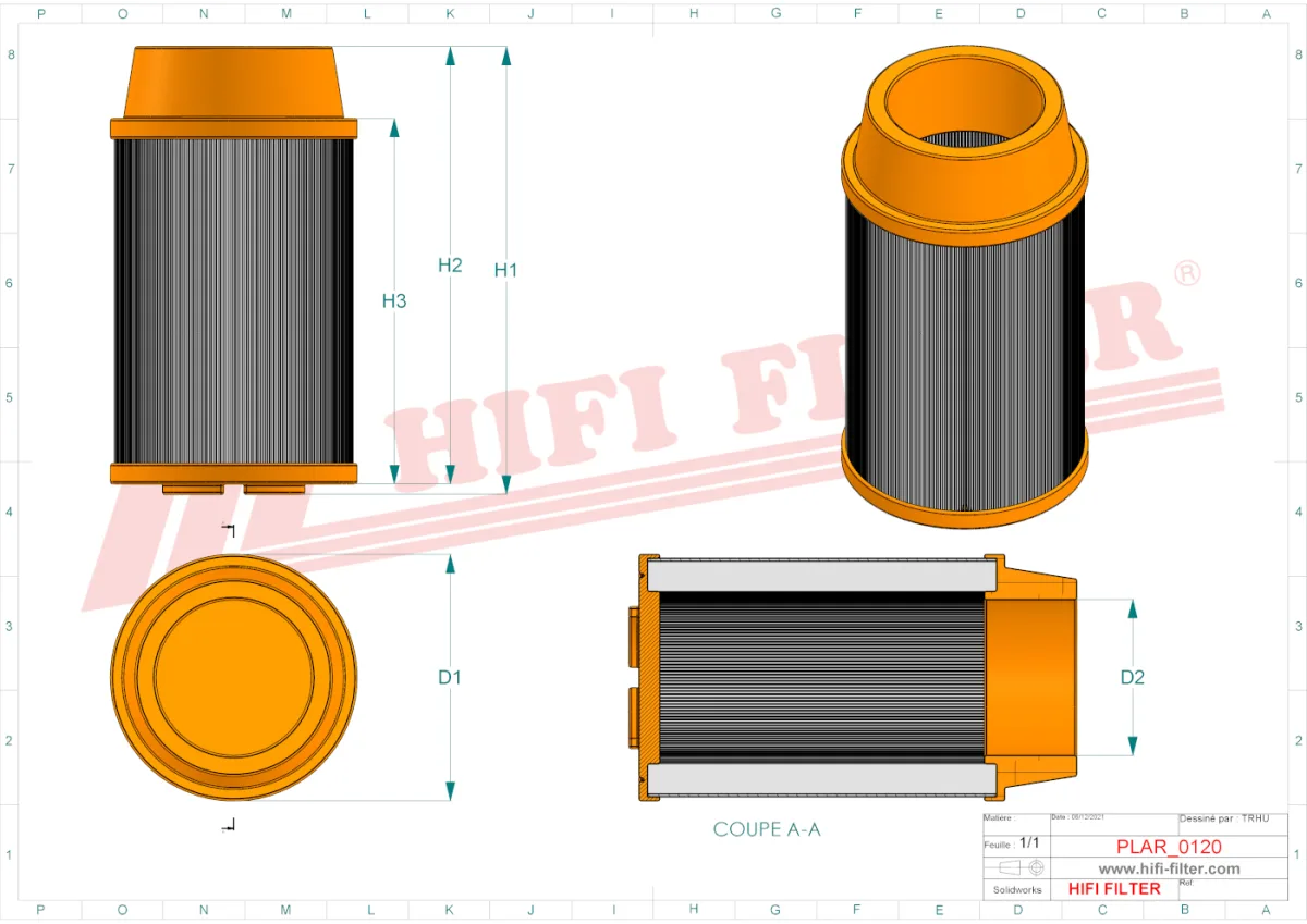 Rysunek techniczny Hifi Filter SA17423
